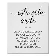 Esta Vela Arde Wedding Memorial Sign In Spanish Zazzle Com In 2021 Wedding Memorial Sign Memorial Signs Wedding Memorial