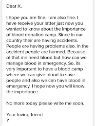 Write A Letter To Your Uncle About Blood Donation Camp Brainly In I am just writing to tell you what a marvelous holiday we had. write a letter to your uncle about