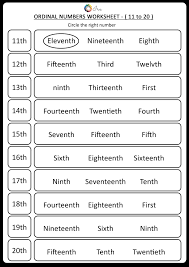 Free Printable English Ordinal Numbers Worksheets For Your Child 24 36 Months Ira Parenting Ordinal Numbers Number Worksheets Number Worksheets Kindergarten
