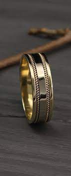 Men S Two Tone Gold Unique Wedding Band By Weddingringsstore Mens Gold Wedding Band Two Color Go Mens Gold Wedding Band Mens Wedding Rings Gold Rings For Men