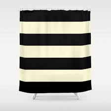 Black And Cream Shower Curtains Black And Cream Stripe Shower Curtain Chic Designer Decor Minimalist Bathroom Modern Home Decor Striped Shower Curtains Curtains Shower Curtain