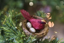 A gold christmas tree decoration is always elegant. The Meaning Behind The Bird S Nest Christmas Tree Ornament Tradition