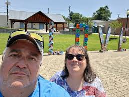 Downtown Blackstone decorated for Summer