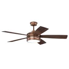 52 Winchcombe 5 Blade Led Ceiling Fan With Remote Light Kit Included Finish Brushed Copper With Dark Cedar Blades In 2020 Ceiling Fan Hugger Ceiling Fan Ceiling Fan With Remote