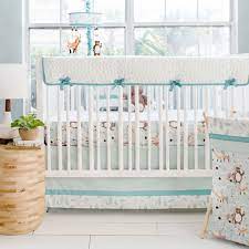 The dust ruffle has a 15.5 drop, and the sheet is designed to fit a standard size 28 x 52 crib mattress. Woodland Crib Bedding Forest Friends My Baby Sam