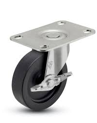 shepherd regent series 2 1 2 diameter polyolefin wheel swivel caster with side brake 2 length x 1 3 16 width plate 95 lb swivel casters caster soft rubber