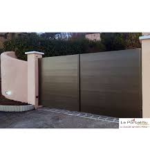 4m x h.1.6m neovision gris pas cher, seulement chez oogarden ! Portail Plein Battant En Aluminium 2 Vantaux Leportailalu