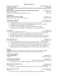 The first page should feature your. One Page Resume Mark Wolfe