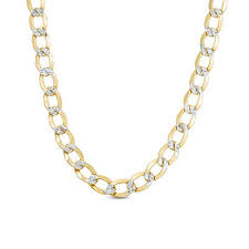 With zales, we make shopping easy and fun. Made In Italy Men S 150 Gauge Diamond Cut Curb Chain Necklace In 10k Two Tone Gold 22 Zales