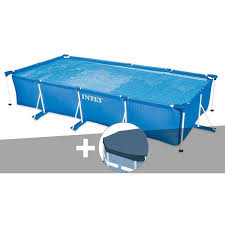 Kit Piscine Tubulaire Rectangulaire 4 50 X 2 20 X 0 84 M Bache De Protection Intex 28274 Bh