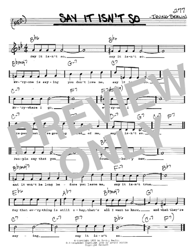Say It Isn't So by Irving Berlin Sheet Music for Real Book – Melody, Lyrics  & Chords at Sheet Music Direct