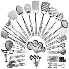 Ailuki silicone cooking utensil set. Stainless Steel Kitchen Utensil Set 29 Cooking Utensils Nonstick Kitchen Utensils Cookware Set With Spatula Best Kitchen Gadgets Kitchen Tool Set Gift By Homehero Easy Ethnic Recipes