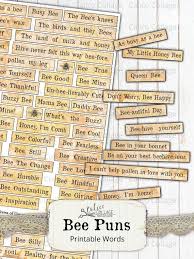 Bee Puns Printable Words Junk Journal Bee Ephemera Collage Etsy In 2020 Bee Printables Bee Puns Junk Journal
