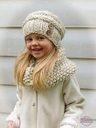 Hand Knit Toddler Kids Slouchy Hat And Cowl Scarf Set In Etsy Baby Knitting Patterns Knitted Hats Baby Knitting