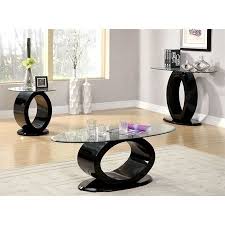 The coffee table is the piece of resistance in the living room. Furniture Of America Mason Contemporary Wood Round End Table In Glossy Black Walmart Com In 2021 Coffee Table Glass Top End Tables Contemporary Coffee Table