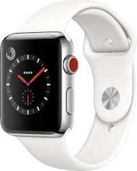This device was released on september 22, 2017, continuing apple's yearly release cycle. Best Buy Apple Watch Series 3 Gps Cellular 42mm Stainless Steel Case With Soft White Sport Band Stainless Steel Mqk82ll A