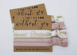 Bridesmaid Proposal Gift Hair Ties Elastic Hair Ties Etsy Bridesmaid Proposal Gifts Bridesmaid Proposal Proposal Gifts