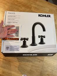 Kohler Paces Widespread bathroom sink faucet Matte Black Finish 8” Bathroom  accessories
