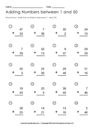 Here you will find a range of free printable first grade addition worksheets. Addition To 50 Worksheet Free Printable First Grade Math Worksheets