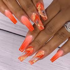 Professionally performed and orange nail designs pattern on nails can be done not only with the this manicure tool is ideal for orange nail designs and for use at home. 15 Neon Orange Nails And Ideas For Summer Fashionre