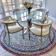 Discover round shape dining table featuring a stylishly varied range of different colours, materials and finishes. Ada Upholstered Dining Chairs Set Of 2 Glass Dining Room Table Glass Round Dining Table Glass Dining Table Set