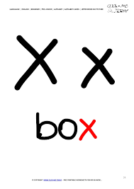 alphabet flashcard without picture letter x