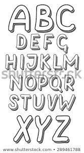 Alphabet With Drop Shadow Letters Painted Black Marker Vector Illustration Lettering Alphabet Lettering Bubble Letter Fonts