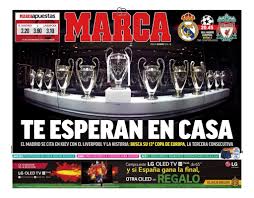 Gol di testa al 95simo di alisson, la champions è posssibile. Sb On Twitter Marca S Cover They Re Waiting For You At Home Real Madrid Is Set In Kiev With Liverpool And History Looking For Their 13th European Cup The Third Consecutive One