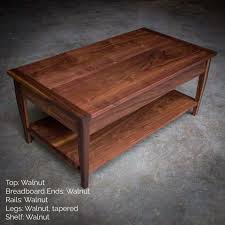 Walnut Coffee Table Solid Walnut Shaker Inspired Hardwood Etsy Coffee Table Hardwood Table Handcrafted Table