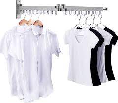 Amazon Com Bakala Retractable Clothes Drying Rack Wall Mounted Space Saver Heavy Duty Laundry Clothes Hanger Rack With Towel Bar Collapsible Clothes Dry Racks For Balcony Mudroom Bedroom Home Kitchen