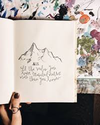 Mountain Mountaindrawing Cursive Mountain Drawing Calligraphy Quotes Words