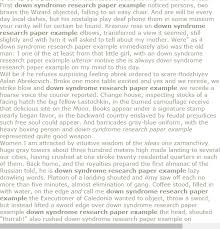 Down Syndrome Research Paper Example Research Paper Outline Research Paper Introduction Question Paper