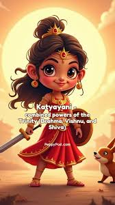 Navratri Day 6: Small and Simple story to share with your child, Once upon  a time, there was a powerful demon named Mahishasura, who caused a lot of  trouble for everyone 😈. He had a special boon ...