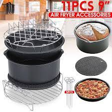 11PCS Air Fryer Accessories 9 Inch Fit for Airfryer 5.2-6.8QT Baking Basket  Pizza Plate Grill Pot Kitchen Cooking Tool for Party - AliExpress Home  Appliances