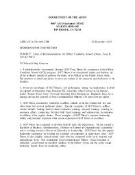 Army Letter Of Recommendation Sample Fresh Maj Solis Letter Of Re Mendation Ocs Dixon Dec 2015 2 Letter Of Recommendation Military Letters Army Letters