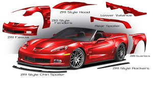 c6 corvette zr1 style body panels little red corvette