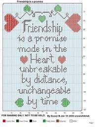 With over 200 designs, you'll find something here that is perfect for your next cross stitch project. Friendship Is A Promise By Susan B Wall Hanging Plastic Canvas Stitches Plastic Canvas Ornaments Plastic Canvas Patterns