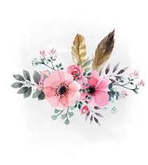 Boho Floral Clipart Svg Svg Floral Rose Plumes Et Hornes Etsy Watercolor Flowers Floral Art Flower Frame
