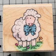 Little Bow Sheep Rubber Stamp Hero Arts B 332 Farm Animal Easter Lamb
