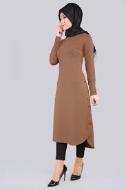 B H Yanlari Aktif Dugmeli Tunik Bh2138 Taba 1 Hijab Fashion Muslim Fashion Hijab Fashion Summer