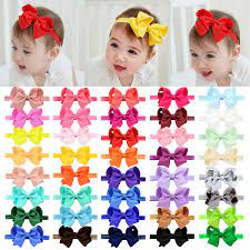 Buy 40pcs Baby Girls Grosgrain Ribbon Hair Bows Headbands 4 5 Elastic Hair Band Hair Accessories For Infants Newborn Online In Vietnam B07pwcgnqs