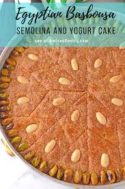 Basbousa Semolina Cake Recipe Popular Desserts Recipes Indian Dessert Recipes Semolina Cake