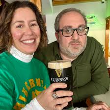 Co-hosts in the wild. A less than enthusiastic Coach with Yaz celebrating  St. Patrick's Day. Sláinte.