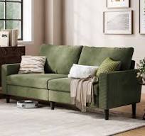 LINSY Causeuse en velours côtelé de 200,1 cm – Canapé confortable vert avec  profondeur d'assise réglable, design ergonomique moderne 2 places pour ...