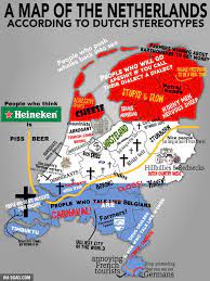 Don't even get me started with people from the netherlands. Map Of Dutch Stereotypes Map Dutch Learn Dutch