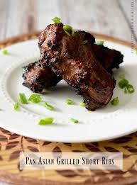 Pan Asian Grilled Short Ribs Distinct Flavors From Vietnam Japan And China Combine In This Pan Asian Marinade Mad Grilled Short Ribs Veal Recipes Asian Grill