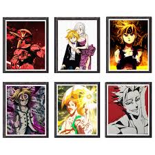 The strongest of the seven deadly sins is escanor, the lion's sin of pride. Canvas Wall Art Anime Painting Seven Deadly Sins Escanor Ban Meliodas Poster Picture Decor Artwork Gift For Children Birthday Painting Calligraphy Aliexpress