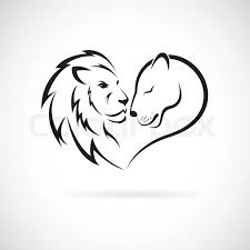 Male Lion And Female Lion Design On Stock Vector Colourbox Lions are known to be proud and courageous creatures. male lion and female lion design on