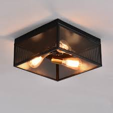 Farmhouse flush mount lighting 3 pack. Farmhouse Flush Mount Light Fixture Three Light Metal And Wire Square Flush Mount Ceiling Light For Hallway Bedroom Kitchen Entryway Black Walmart Com Walmart Com