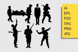 Army And Police 5 Silhouette Graphic By Cove703 Creative Fabrica